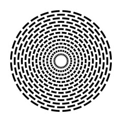 Abstract Radial Geometric Circle Concentric Dash Lines Pattern. 