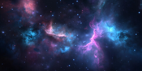 Obraz premium Epic Cosmic Landscape | Vibrant Space Scene with Planets, Nebula, and Alien Horizon