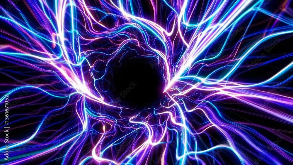 Aufkleber dynamic neon energy swirls creating futuristic vortex in motion