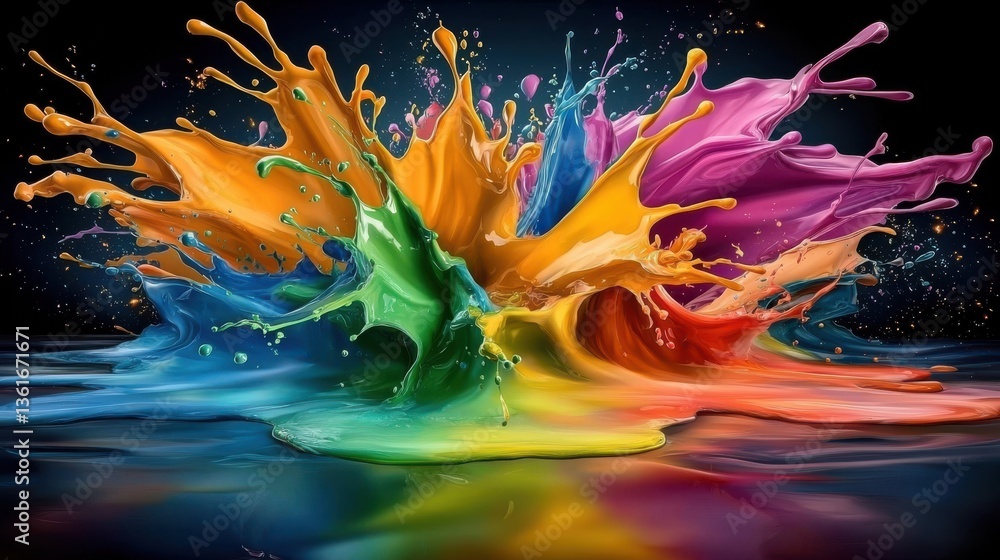 Aufkleber vibrant splash of liquid color and motion captures the dynamic essence of expression with a captivat