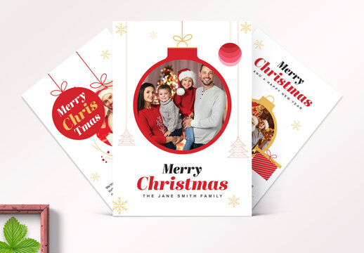 Merry Christmas Photo Card With Elements