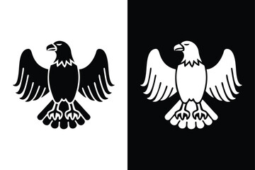 Eagle with spread wings flying in a vector illustration