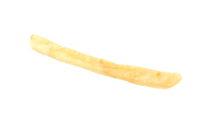 One delicious French fry isolated on white