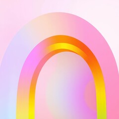 Obraz premium Vibrant arched spectrum, pastel hues blending smoothly, light, nature, gradient