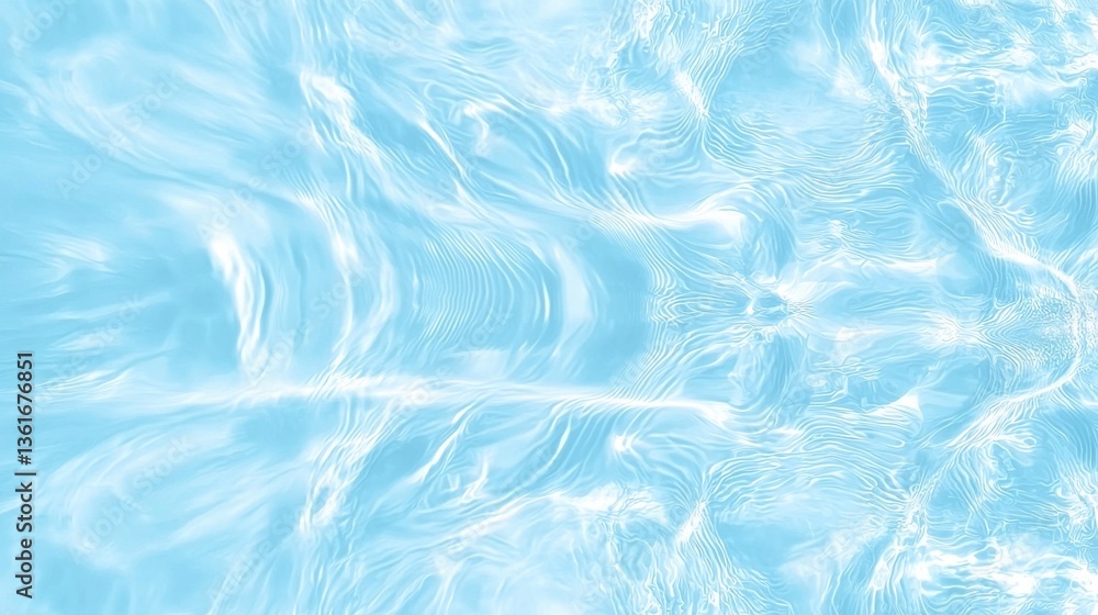 Poster soothing rippling waves of tranquil aqua liquid flowing in mesmerizing swirling motion creating a ca