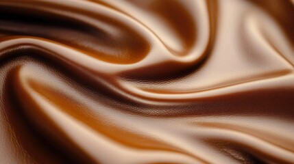 Rich, warm brown leather gleams with a smooth, glossy finish. A luxurious texture invites touch