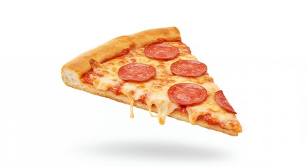 Delicious Pepperoni Pizza Slice  Melted Cheese  Food Photography