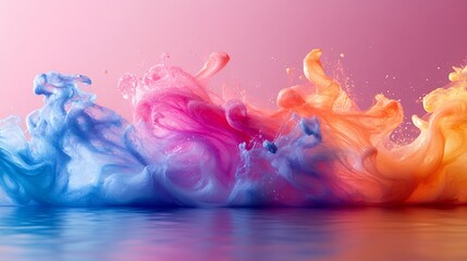 Obraz premium Abstract Colorful Ink Swirls