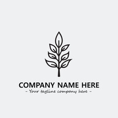 Plant illustration for logo company black and white vector image
