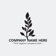 Plant illustration for logo company black and white vector image
