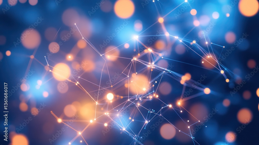 Aufkleber abstract network design with glowing points