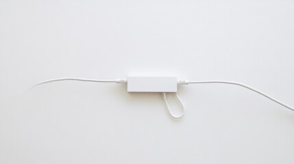 White device with cables on white background