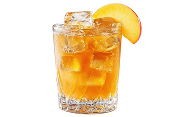A Refreshing Iced Apple Tea Cocktail, Perfect For A Summer Afternoon, Served In A Crystal Glass With A Juicy Apple Slice Garnish And Bubbly Effervescence Isolated on Transparent Background