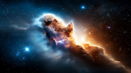 Obraz premium Intergalactic ethereal clouds outer space digital art cosmic environment wide-angle view celestial concept for seo impact