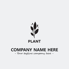 Plant illustration for logo company black and white vector image

