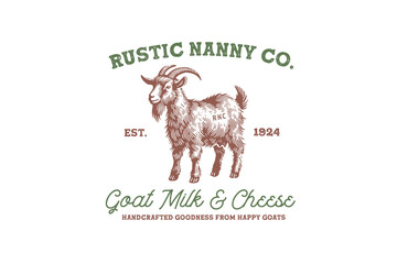 rustic nanny co, goat milk & cheese, Vintage Farm Sign PNG Sublimation Design