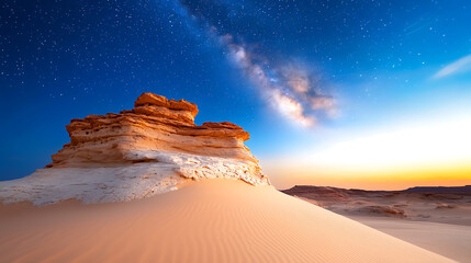 Fototapeta premium Dramatic rock formations desert nature landscape serene environment wide-angle view stunning visuals