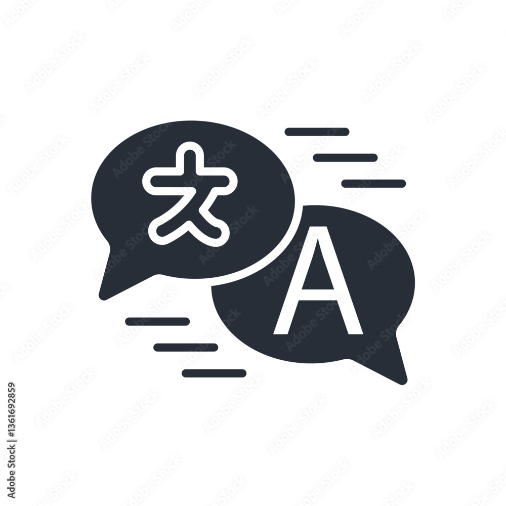 Poster language icon. vector.editable stroke.linear style sign for use web design,logo.symbol illustration.