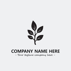 Plant illustration for logo company black and white vector image
