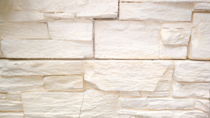 White lines beige wall stone mosaic tiles texture in line horizontal background modern