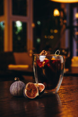 Different beautiful cocktails in warm colors 