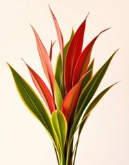 Slender, vibrant Dracaena Marginata with reddish-edged leaves against a neutral background, elegant, image
