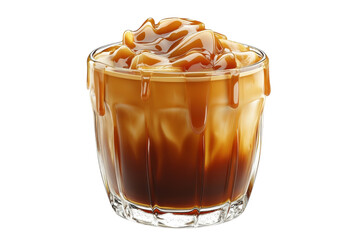 Indulge In A Decadent Caramel Coffee Treat, A Creamy Swirl Of Sweetness Melting Into Rich Espresso,...