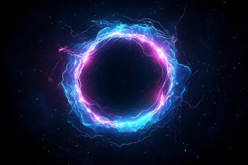 Glowing Energy Circle Abstract Background.
