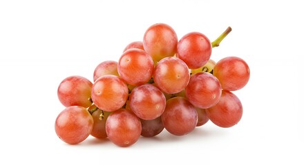 Fototapeta premium Red Grapes Bunch Fresh Fruit Isolated on White