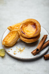 pasteis de nata gâteau moelleux flan crème cannelle et citron
