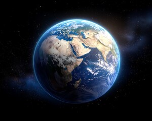 Earth with Space, Planet, and Globe.