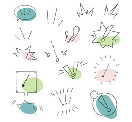 Speech bubble and exclamation mark cartoon outline doodle hand drawn cartoon