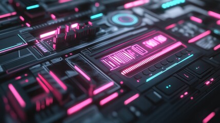 Obraz premium Futuristic Interface Loading Progress Neon