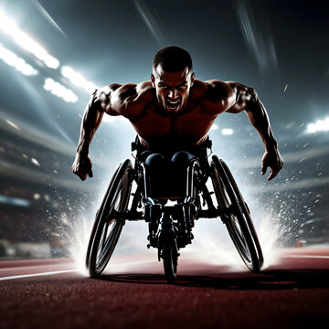 Athl&egrave;te paralympique en fauteuil roulant &ndash; puissance et d&eacute;termination