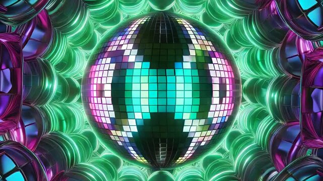 disco ball with disco lights, Disco music Looping video, party music background