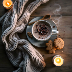 Boisson chaude et biscuits de No&euml;l &ndash; ambiance cocooning hivernale