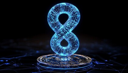 Glowing Infinity Symbol with Abstract Design. (1)