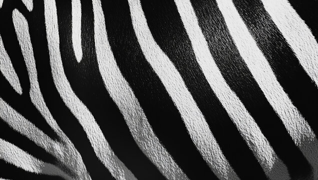 Black and white zebra skin pattern seamless texture vector illustration background.