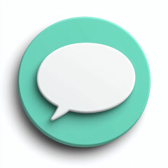 Flat vector speech bubble icon on a turquoise background  