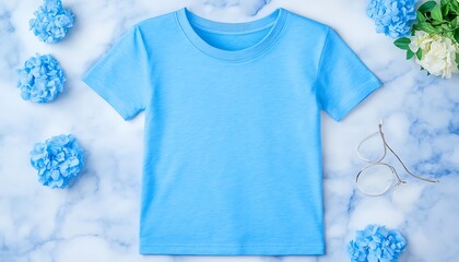 Light blue toddler t-shirt mockup.