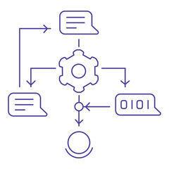Smart AI Workflow Text Automation Vector Icon design