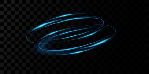 Neon blue magic circle. Futuristic light circle for background. Light frame. Vector. Magic portal.