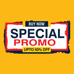 Fototapeta premium Special Promo discount voucher tag offer sign price promotion banner social media graphic design