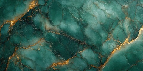 Luminous green marble, veined with shimmering gold. A textured, natural beauty