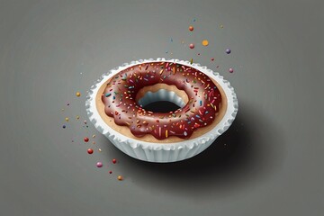 A sweet eye-shaped pastry, isolated and brown, a delicious snack