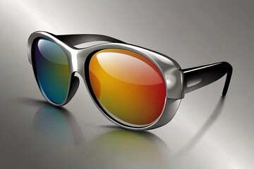 Dark plastic sunglasses, a cool summer eyewear accessory isolated on white