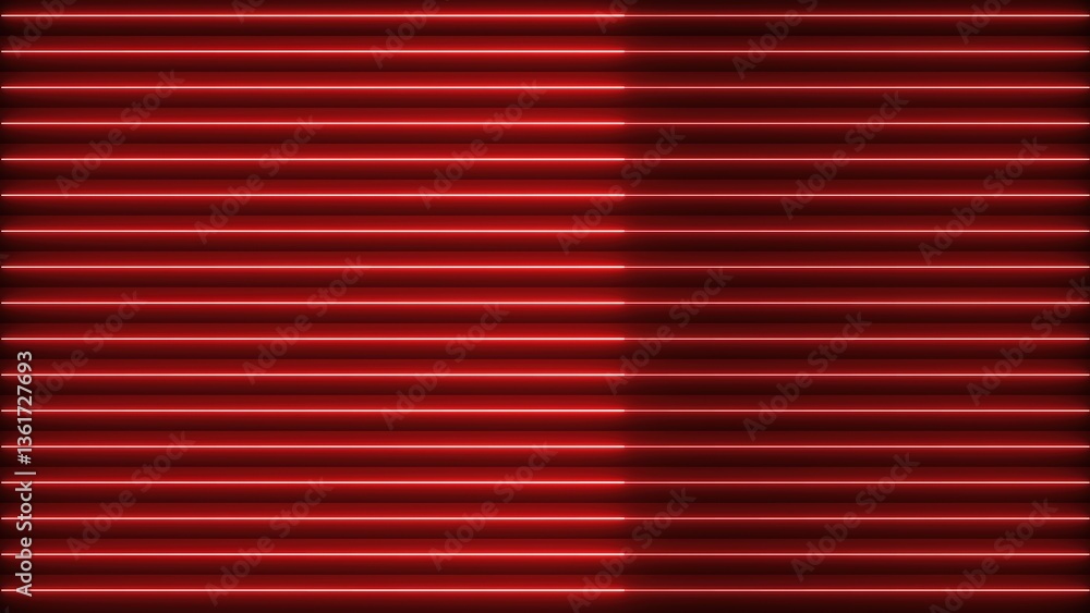 Poster a pattern of horizontal red lines creating a glowing background.