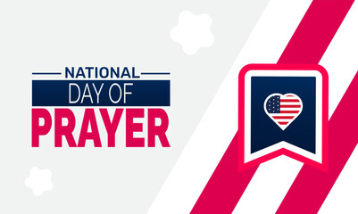 National Day of  Prayer. Holiday concept. perfect for  blue Background Template, placard, Banners, Cards, Posters design template, Classic Social Media Post with text inscription.

