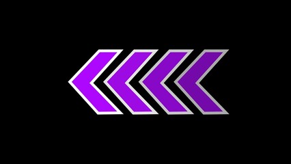 Purple arrows pointing left with silver outline on black background, symbolizing navigation.