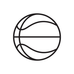 Basketball line art vector illustration isolated on white background